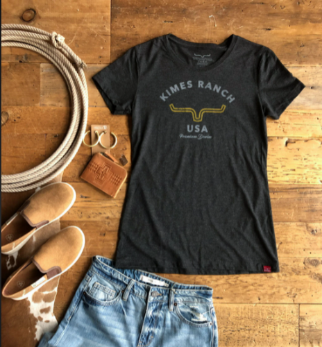 Kimes Ranch Ladies Heather Grey Arch t-shirt